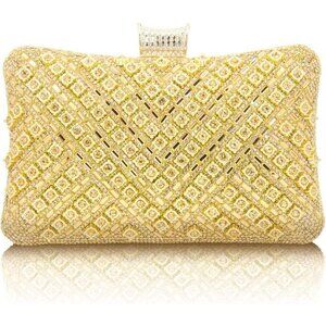 Sparkly Rhinestone Clutch for Women, Crystal Evening Bag for Wedding & Prom